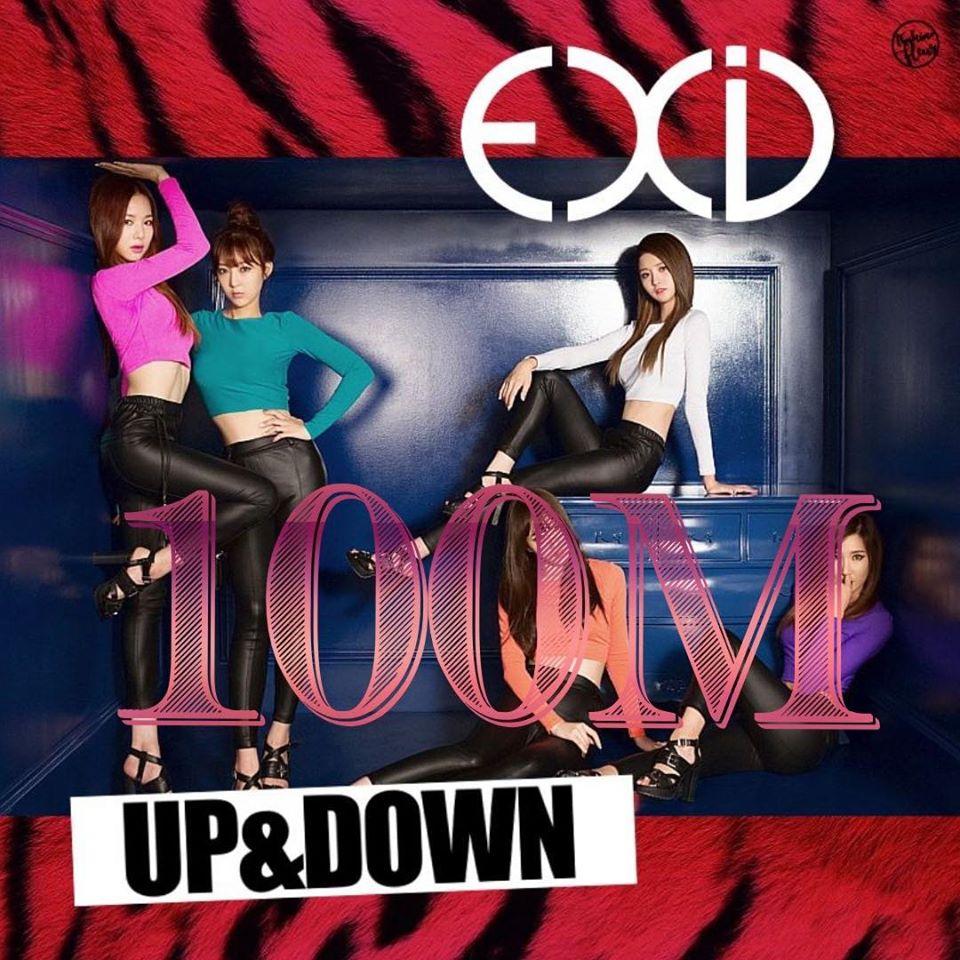 MV ca khúc "Up and down" của EXID cán mốc 100 triệu lượt xem sau 6 năm phát hành. Đây cũng là MV trăm triệu views đầu tiên trong sự nghiệp của nhóm.