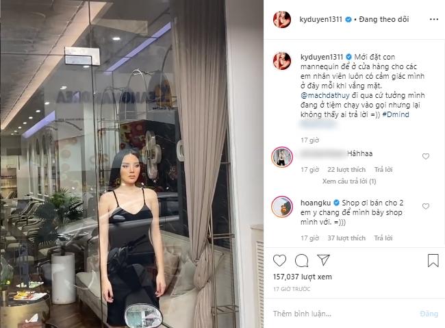 Kỳ Duyên mặt đơ, cứng đờ làm ma-nơ-canh đứng sau cửa kính khiến người qua đường vừa sợ vừa buồn cười-1