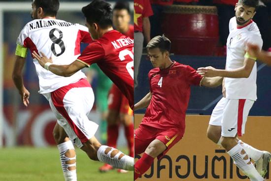 Góc lạ lẫm: Cầu thủ U23 Jordan 'cố tình' đi tất thủng trong trận gặp U23 Việt Nam