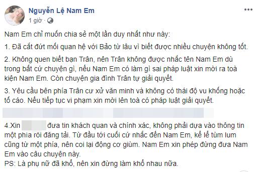 Giữa scandal giật bồ, Nam Em tuyên bố gây shock: Tôi chỉ xem Quốc Bảo là chị em bạn dì-3