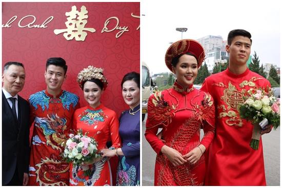 Đỗ Duy Mạnh và Quỳnh Anh chơi lớn với bộ áo ăn hỏi cầu kỳ, khổ nỗi lại tông lệch tông