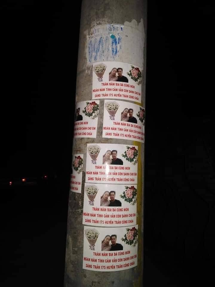 Bạn gái chia tay, thanh niên chơi lớn in mấy chục kg băng rôn có ảnh 2 đứa dán khắp thành phố-5