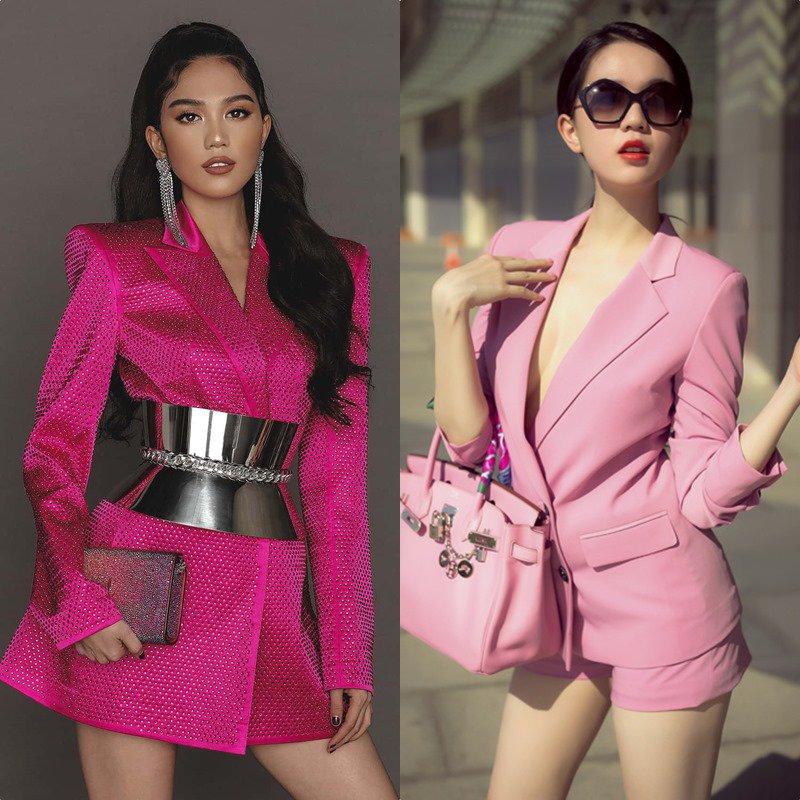 Nhuộm da nâu nóng bỏng, Ngọc Trinh hơn hẳn Hương Giang khi diện cùng một chiếc đầm-2