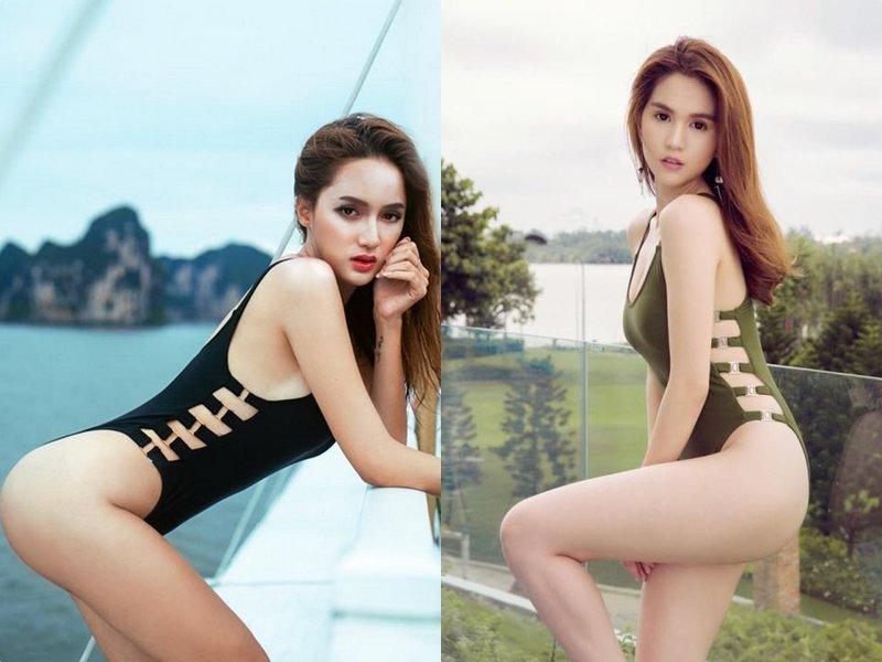 Nhuộm da nâu nóng bỏng, Ngọc Trinh hơn hẳn Hương Giang khi diện cùng một chiếc đầm-6