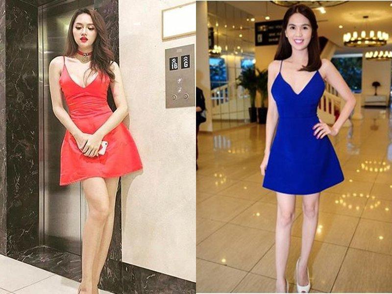 Nhuộm da nâu nóng bỏng, Ngọc Trinh hơn hẳn Hương Giang khi diện cùng một chiếc đầm-7