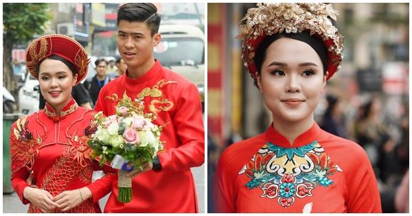 Sau diện mạo hơi dừ trong ngày ăn hỏi, fan hy vọng vợ tương lai Đỗ Duy Mạnh đổi phong cách trong ngày cưới-1