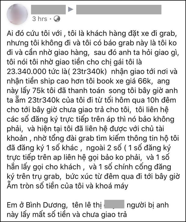 Nhận chuyển phát hơn 23 triệu đồng, tài xế GrabBike ôm tiền bỏ trốn-1