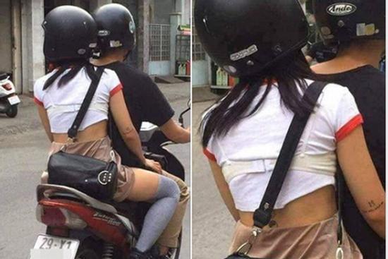 Mặc áo lót ra ngoài rồi vô tư đi xe máy dạo phố Hà Nội, cô gái làm bao người ngán ngẩm