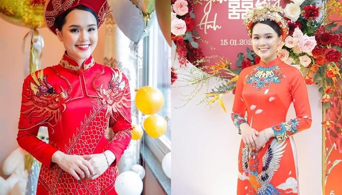 Diện áo dài trong lễ ăn hỏi bị ví như hầu đồng, vợ Đỗ Duy Mạnh vẫn tâm đắc chỉ mình mới có-3