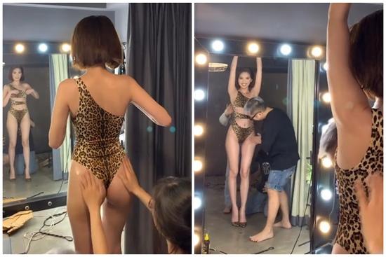 Hậu trường chụp ảnh áo tắm khoe chân ngực siêu cấp nóng bỏng của Ngọc Trinh