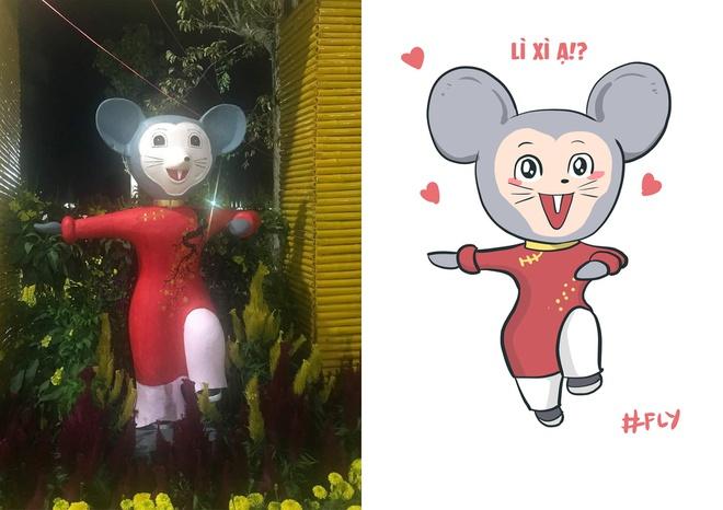 Chế ảnh về linh vật được dựng lên chào năm mới dường như đã trở thành “đặc sản” của dân mạng mỗi dịp Tết đến. Những ngày qua, cộng đồng mạng liên tục chuyền tay nhau những bức ảnh chụp tượng chuột trang trí ở khắp tỉnh thành trên cả nước và nhận về ý kiến khen chê. Tạo hình ngộ nghĩnh của những linh vật chuột này nhanh chóng trở thành nguồn cảm hứng chế ảnh của dân mạng. Ảnh: Thăng Fly Comics.