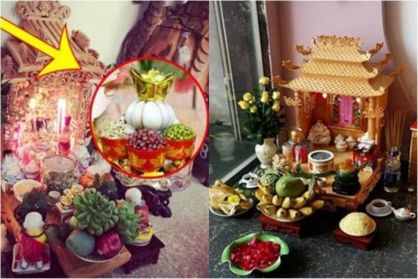 Cuối năm đặt tỏi lên bàn thờ Thần Tài để may mắn gõ cửa tiền bạc ...