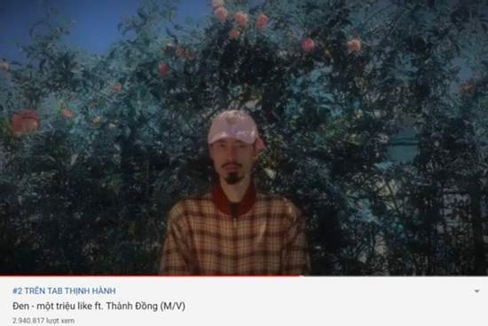 MV 'Một Triệu Like' của Đen Vâu lọt Top 2 Trending, đạt 3 triệu lượt xem sau 1 ngày ra mắt