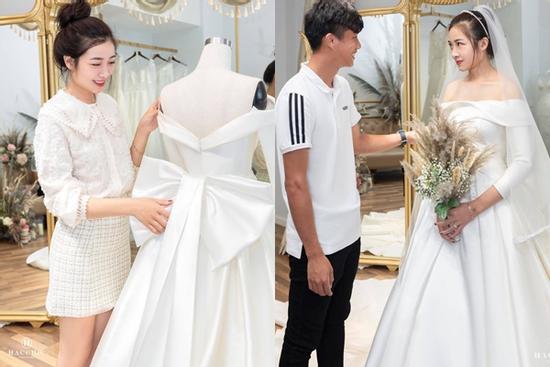 Hé lộ thêm loạt ảnh hậu trường Văn Đức đưa bạn gái xinh đẹp đi thử váy cưới