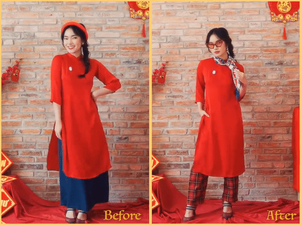 Châu Bùi và 5 ý tưởng phối đồ với áo dài cực dị: áo lông, giày móng ngựa, vest của bố hay sneaker đều cân tất!-1