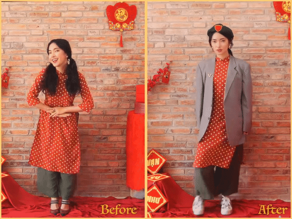 Châu Bùi và 5 ý tưởng phối đồ với áo dài cực dị: áo lông, giày móng ngựa, vest của bố hay sneaker đều cân tất!-3