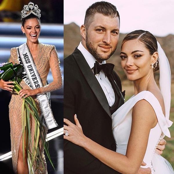 Hoa hậu Hoàn vũ 2017 Demi-Leigh Nel-Peters và ngôi sao bóng bầu dục nước Mỹ Tim Tebow vừa tổ chức đám cưới tại Western Cape, Nam Phi - quê hương của mỹ nhân. Demi cũng vừa khoe những khoảnh khắc lãng mạn trong đám cưới trên trang cá nhân và viết: 