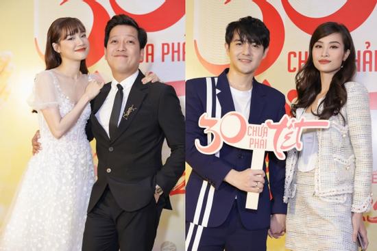 2 cặp vợ chồng Trường Giang - Nhã Phương và Ông Cao Thắng - Đông Nhi áp đảo thảm đỏ '30 chưa phải Tết'