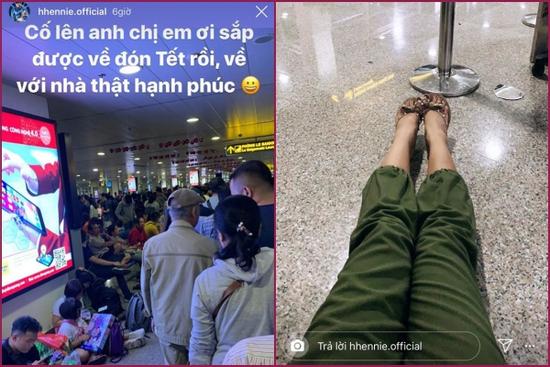 H'Hen Niê vạ vật ở sân bay nhiều giờ khi về quê ngày cận Tết