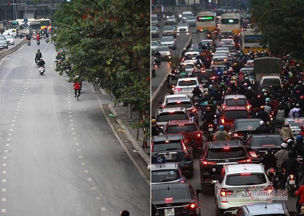 Kỳ diệu Hà Nội sáng mùng 1 Tết, đường phố bỗng thênh thang-5