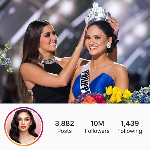 Trang Instagram của Hoa hậu Hoàn vũ 2015 - Pia Wurtzbach (Philippines) vừa chạm mốc 10 triệu người theo dõi.