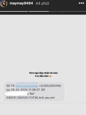 Vợ Bùi Tiến Dũng, con gái Minh Nhựa khoe lì xì trăm triệu dịp Tết-7