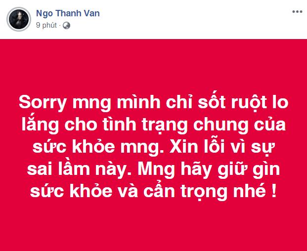 Ngô Thanh Vân xin lỗi vì đưa tin sai sự thật về đại dịch virus corona-2