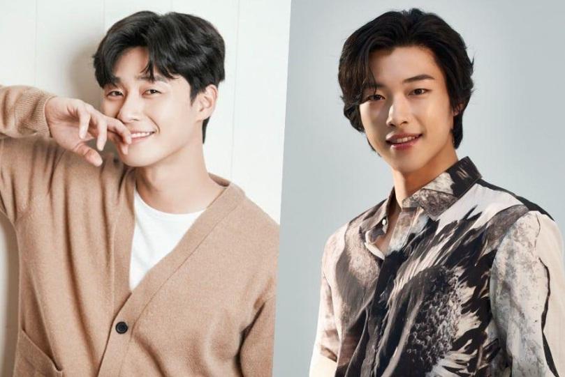 Park Seo Joon gửi lời cảm ơn sau khi nhận được một xe đồ uống từ Woo Do Hwan trên phim trường 