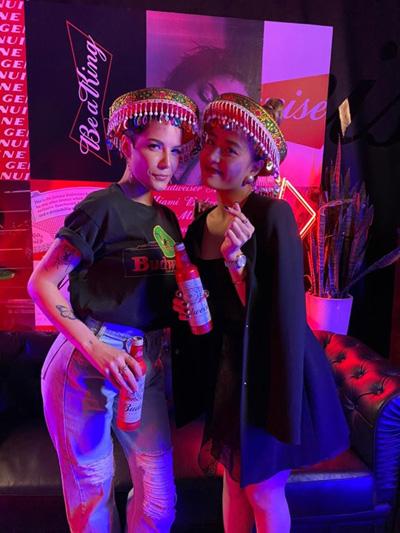 Halsey chụp ảnh thân thiết cùng Hoàng Thùy Linh trong sự kiện BudXMiami-4