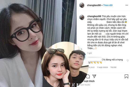 Giữa tin đồn chia tay, bạn gái Trọng Đại cực gắt: 'Đưa gái đi ăn chơi bằng tiền của chị đừng nghẹn'