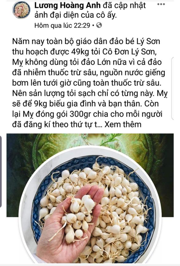 Đăng tin sai sự thật về tỏi Lý Sơn, Lương Hoàng Anh bị xử phạt 12,5 triệu đồng-1