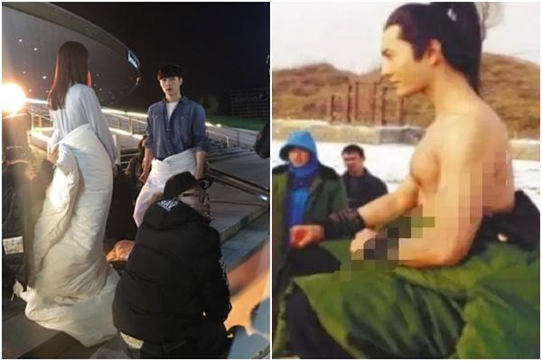 Bi hài hậu trường sao Hoa ngữ mặc cổ trang giữa mùa hè-9