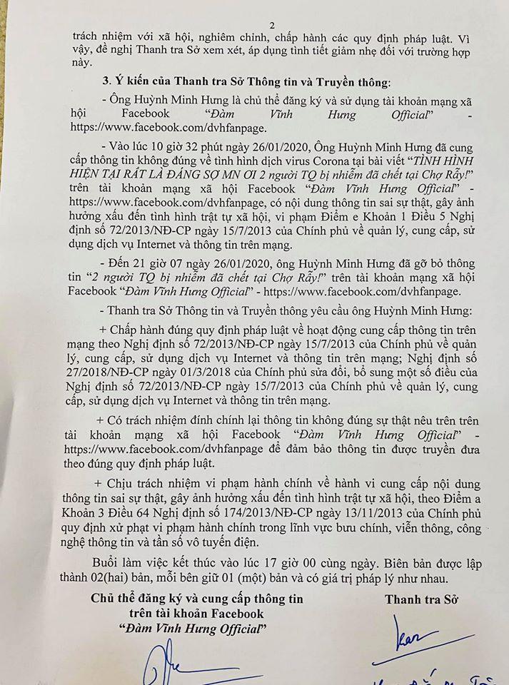 Đàm Vĩnh Hưng nộp phạt hành chính, rút kinh nghiệm sau khi đưa tin sai về dịch corona-2