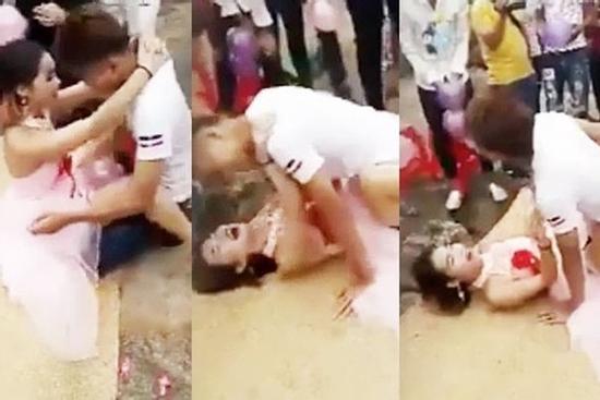 Cô dâu, chú rể vui vẻ nằm đè lên người nhau giữa thanh thiên bạch nhật làm khách mời choáng váng