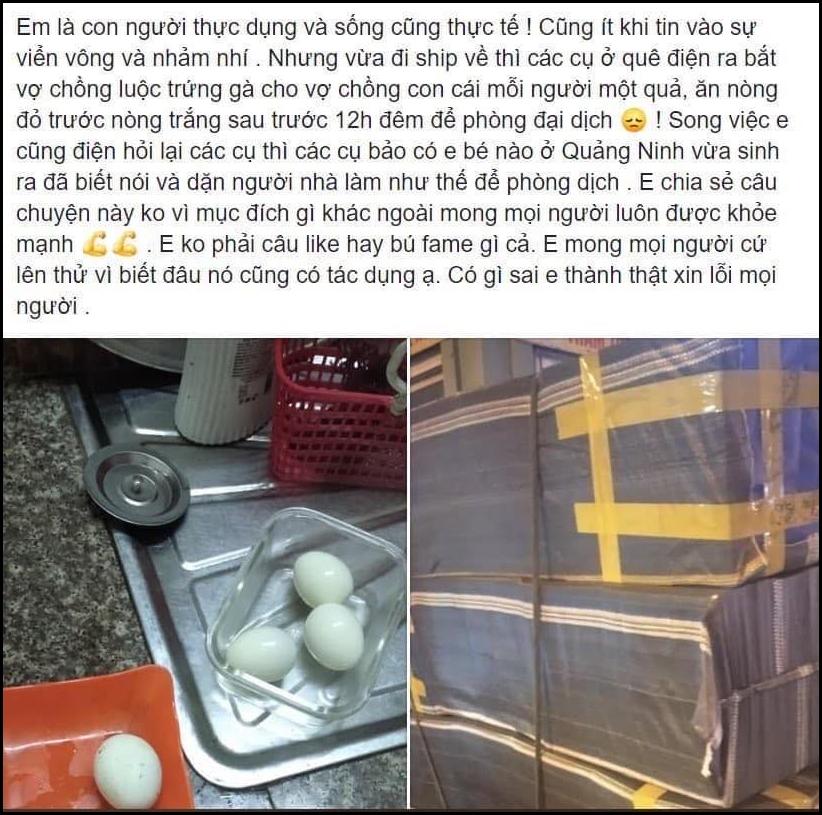 Triệu tập người phụ nữ tung tin: Trẻ sơ sinh vừa ra đời đã tiên tri ăn trứng luộc sẽ diệt được virus Corona-1