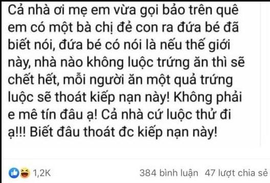 Triệu tập người phụ nữ tung tin: Trẻ sơ sinh vừa ra đời đã tiên tri ăn trứng luộc sẽ diệt được virus Corona-3