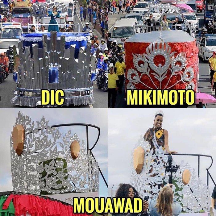 Miss Universe 2019 gây sốt khi mặc sành điệu trên cỗ xe hộ tống lấy cảm hứng từ trang phục dân tộc và vương miện triệu đô-7