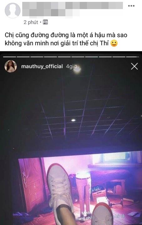 Mâu Thủy bị chỉ trích thiếu văn minh khi vô tư gác chân lên ghế trong rạp chiếu phim-2