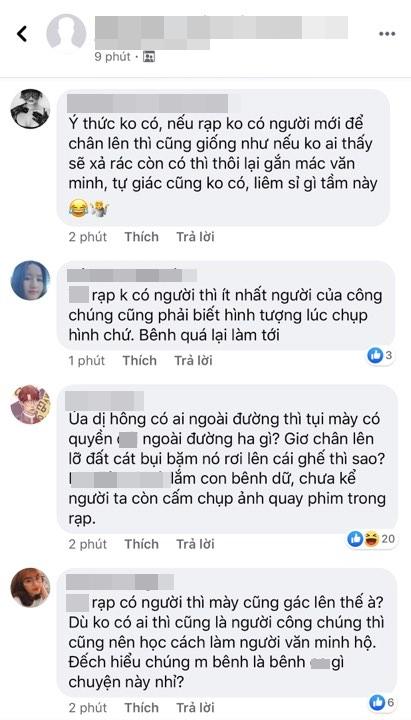 Mâu Thủy bị chỉ trích thiếu văn minh khi vô tư gác chân lên ghế trong rạp chiếu phim-3