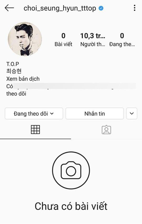 T.O.P (Big Bang) xoá hết bài viết trên Instagram khiến fan lo sốt vó sau tuyên bố không bao giờ comeback tại Hàn Quốc-1