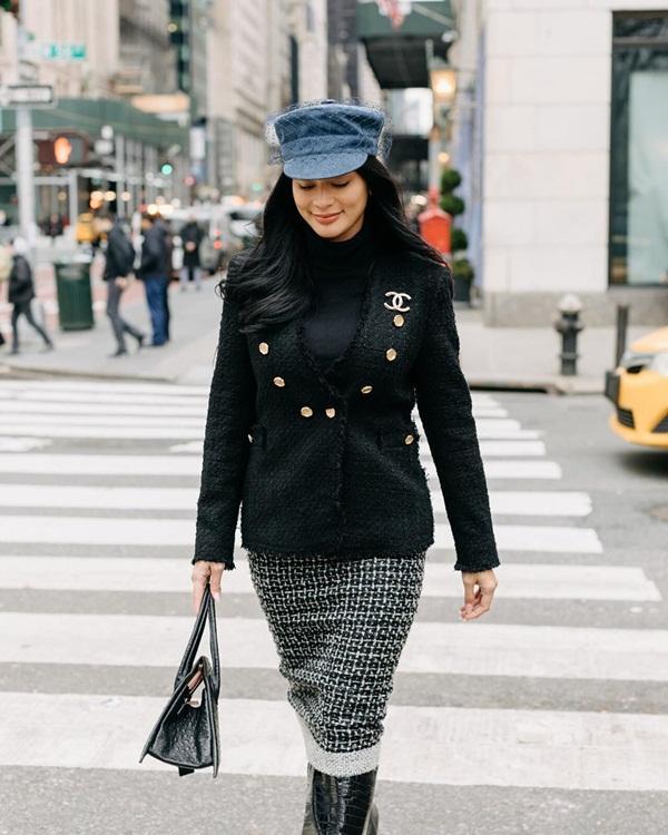 Street style cá tính của Hoa hậu Hoàn vũ 2015 - Pia Wurtzbach (Philippines) trên đường phố New York.