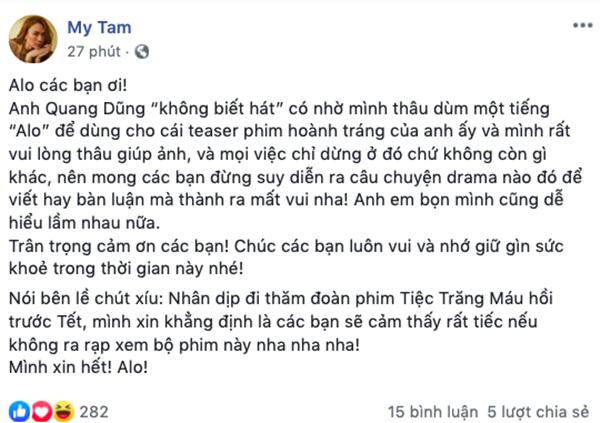 Mỹ Tâm lên tiếng sau đồn đoán vào vai tiểu tam phá hoại Kiều Minh Tuấn và Kaity Nguyễn trong Tiệc trăng máu-6