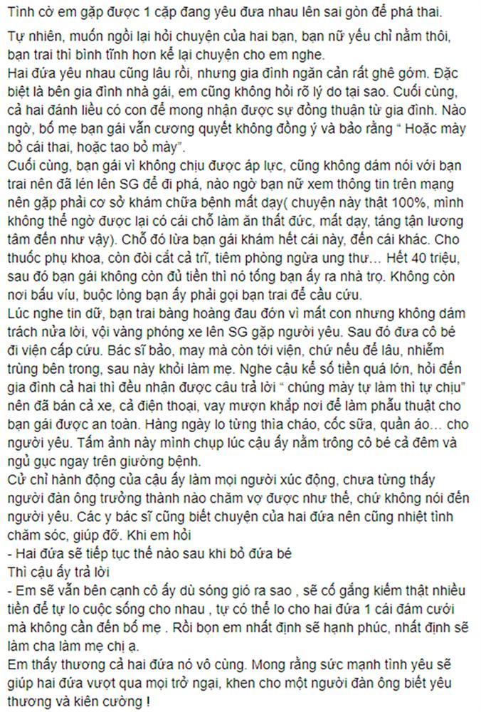 Bức ảnh bão mạng: Thanh niên nằm gục bên bạn gái bị gia đình ép phá thai và chuyện tình toàn nước mắt-1