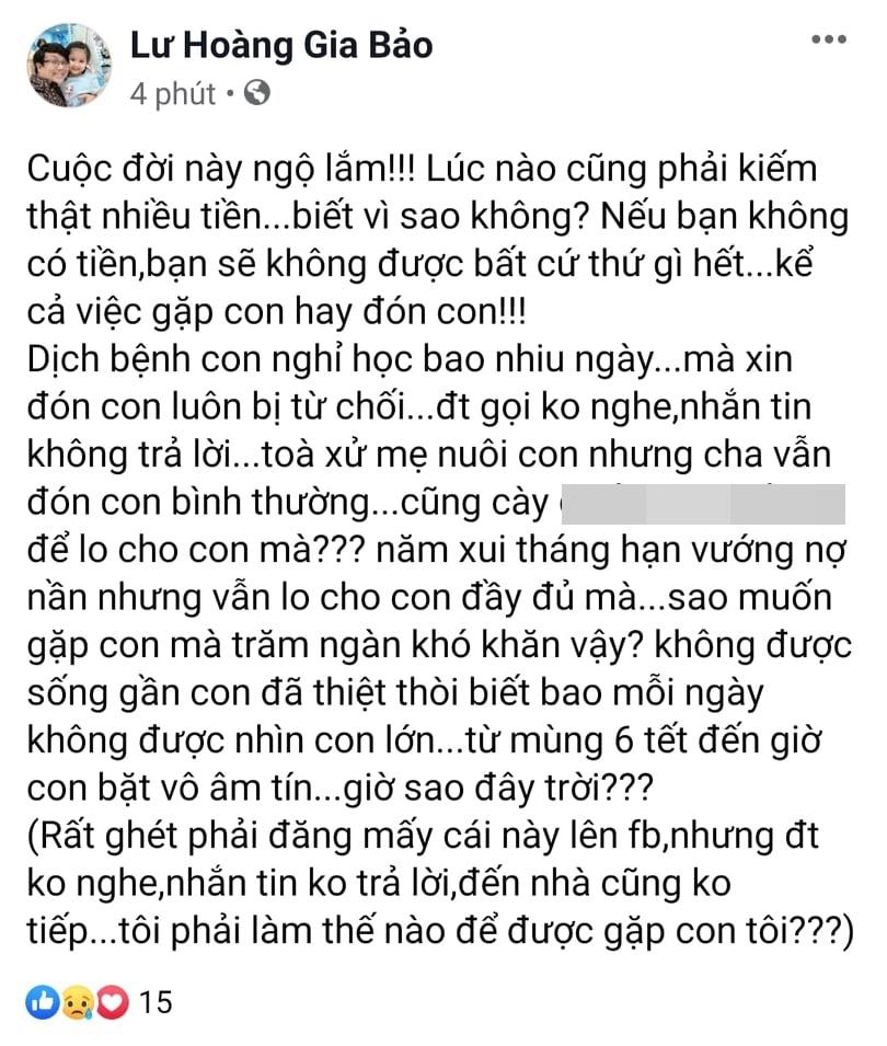 Diễn viên Gia Bảo tố cáo vợ cũ gây khó dễ, cấm đoán không cho gặp con gái-2