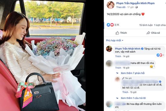 Con gái khoe được tặng quà ngày Valentine, đại gia Minh Nhựa vào 'thả' ngay bình luận khó đỡ