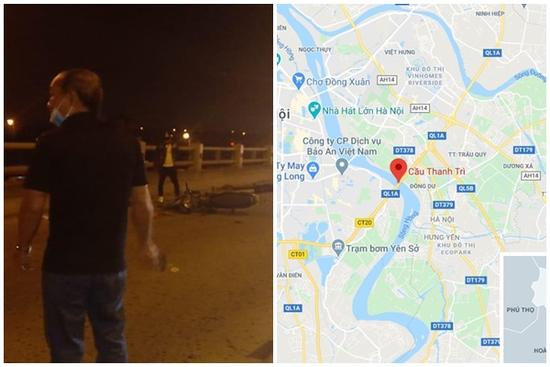 Người phụ nữ dắt con xin tiền ở cầu Thanh Trì bị xe máy tông chết