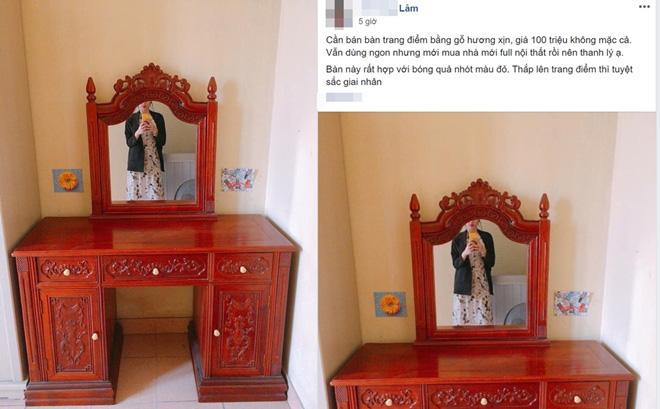 Rao bán bàn trang điểm bằng gỗ xịn, chàng trai bị ném đá vì chi tiết rùng rợn trên chiếc gương-1