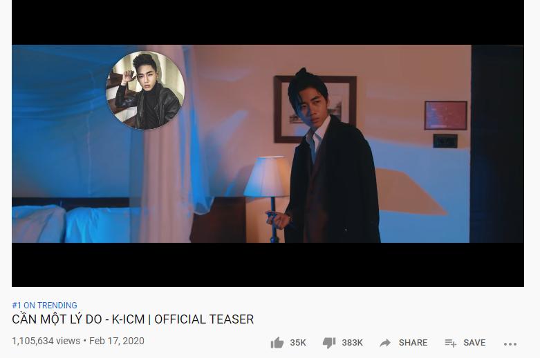 Teaser MV của ca sĩ K-ICM nhảy vọt top 1 trending với lượt dislike cao gấp 11 lần like mới hốt!-2