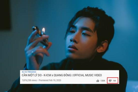 Bất chấp mọi nghệ sĩ Việt sợ hãi, K-ICM 'xưng vương' MV đầu tiên lịch sử Vpop đạt 1 triệu dislike