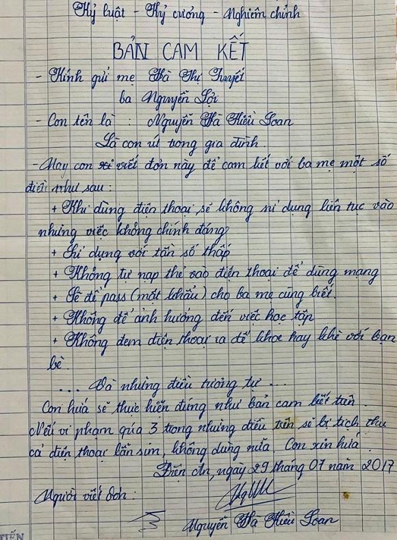 Hé lộ bản cam kết của Á hậu Kiều Loan khi lần đầu sử dụng điện thoại thông minh năm 17 tuổi-1